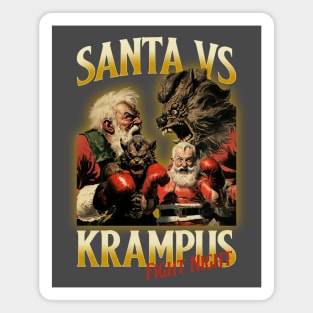 Santa VS Krampus Fight Night Magnet